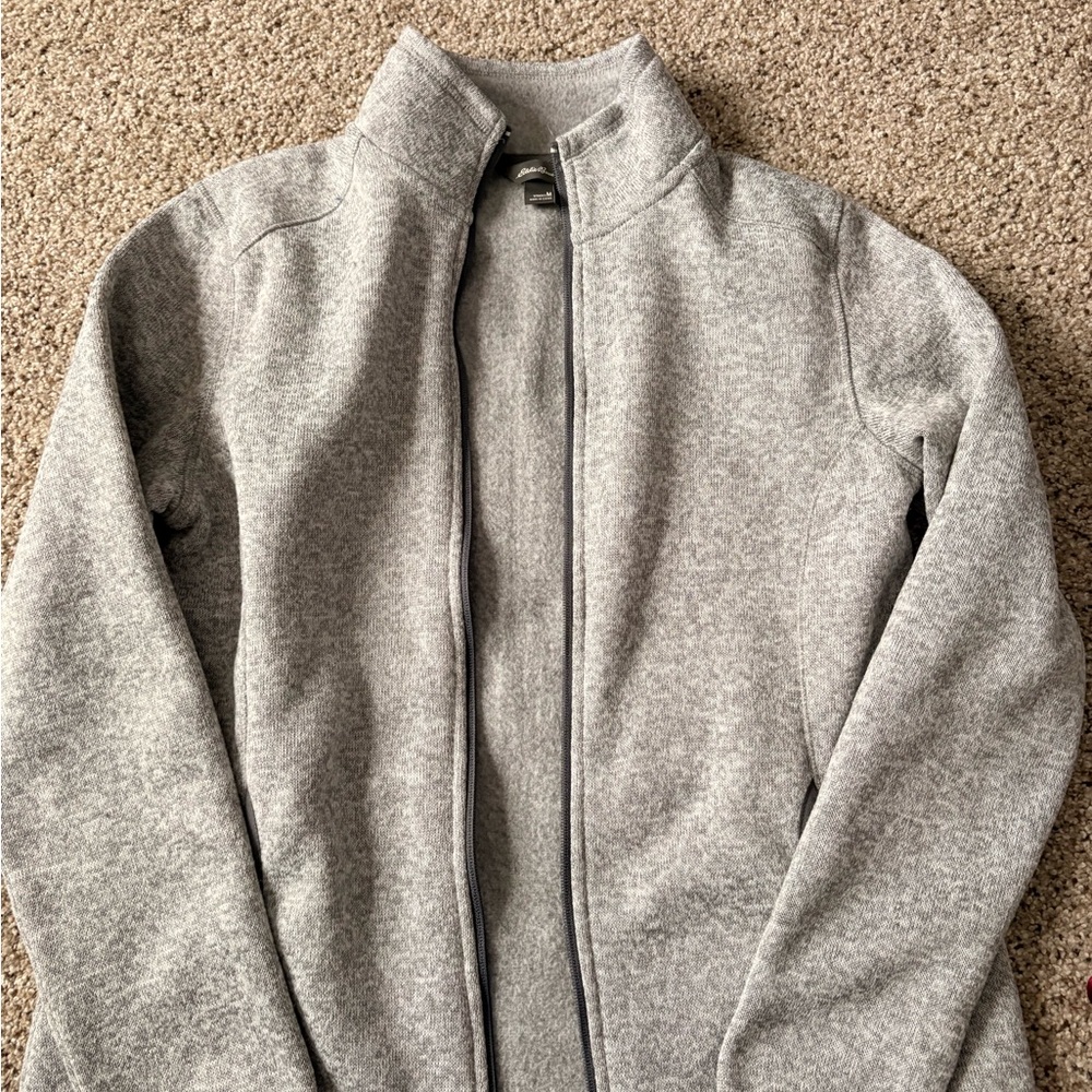 Eddie Bauer Women’s Light Gray Full-Zip Jacket